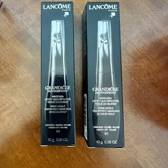 Lancome Other - Lot of 2 Lancome Grandiose Smudgeproof Wide Fan Effect Black Mascara - Noir 01